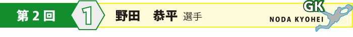 背番号1・GK・野田　恭平(のだ　きょうへい)選手